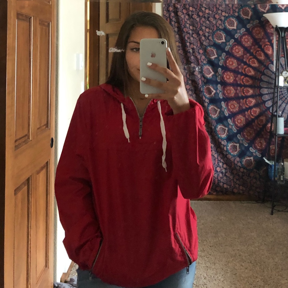 Zine Red pull over wind breaker